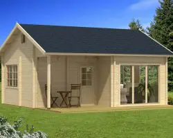 Großes Gartenhaus mit Veranda „Alabama” 30m2 | 70mm | 6x7m G0090-1