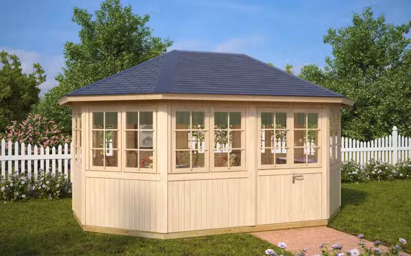 8-ECK-GARTENHAUS „ALBATROS” 12M2 | 21MM | 3X5M G0034-1