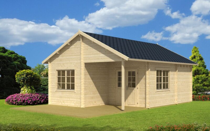 Gartenhaus mit Terrasse Copenhagen 31m2 | 58mm | 5x7m G0025-1