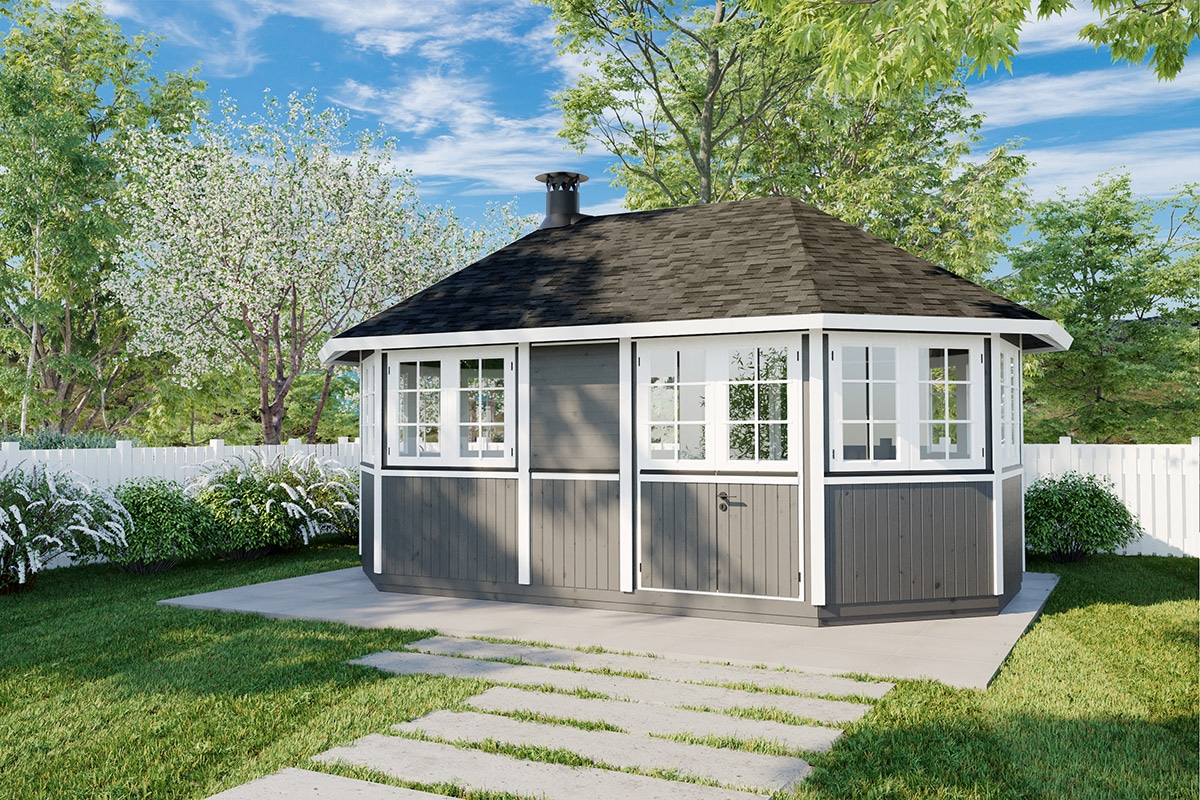 Großer Grillpavillon “Albatros XL” 5x3m | Großer Grillpavillon aus Holz | Gartenhaus 3x5m | Grillkota | Gartenhaus mit Grill