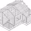 Blockbohlenhaus mit Geräteschuppen 