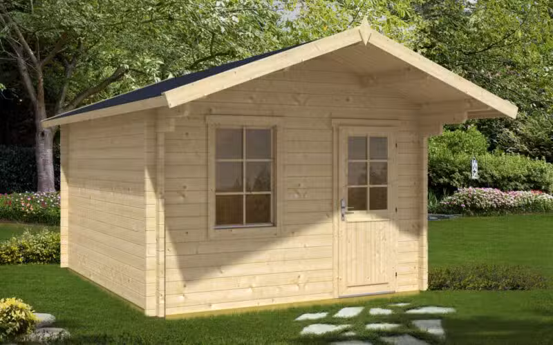 Gartenhaus mit Vordach „Oslo XL” 12m2 | 44mm | 5x4m G0010-1