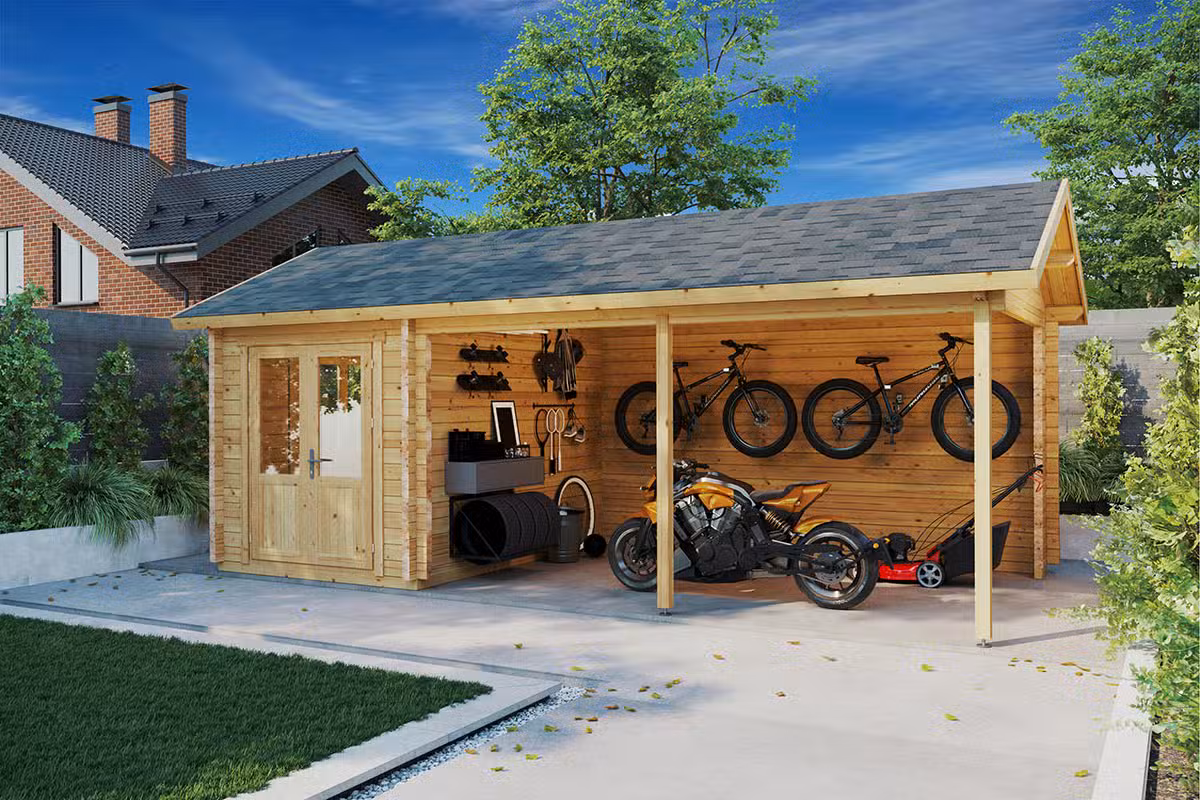 Carport mit Schuppen „Arthur“ 3x7m G0080-2
