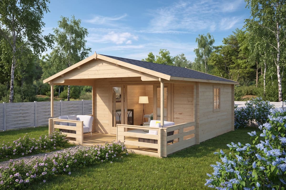 Gartenhaus mit Veranda 4x5m