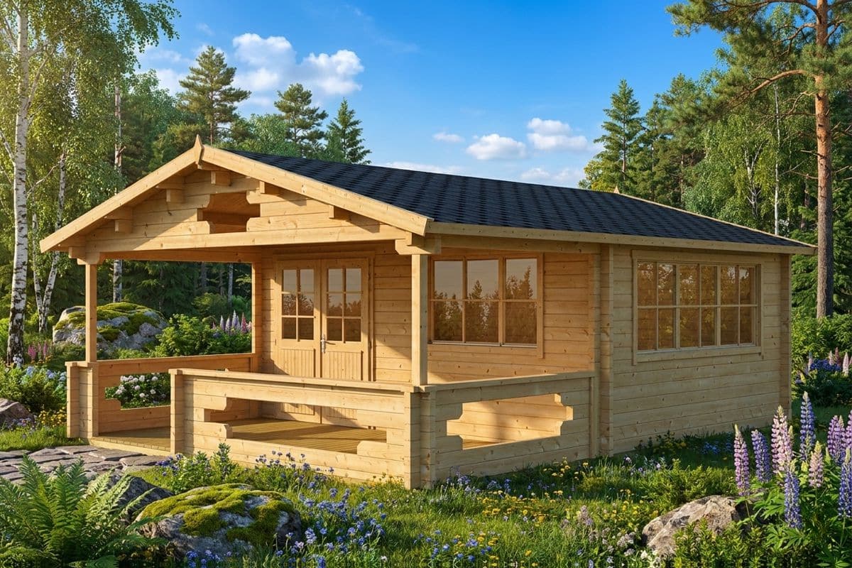 Gartenhaus mit Veranda 5x7m