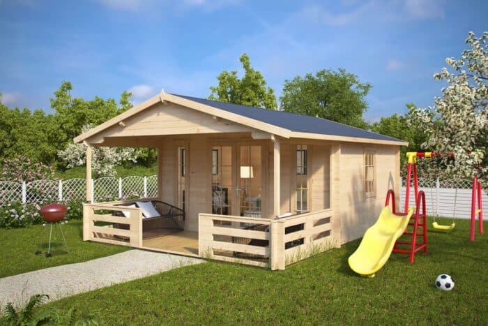 Gartenhaus mit Veranda 4x6m