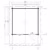 Kleines Gartenhaus mit Vordach "Oslo" 3x3m