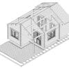 Blockbohlenhaus mit Schlafboden "Copenhagen" 5x7m
