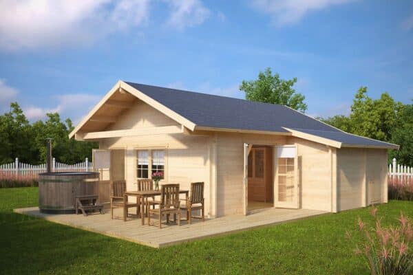 Blockhaus mit Schlafboden 7x7m