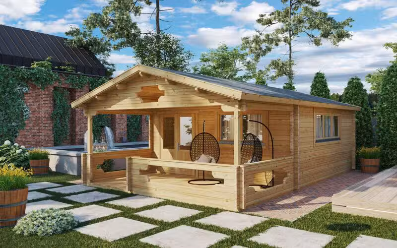 Gartenhaus mit Terrasse