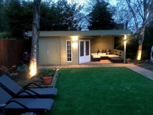 Gartenhaus mit Geräteraum Paula 12,5m² / 40mm / 3x7