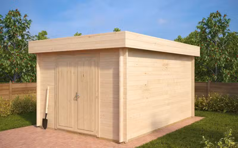 Gerätehaus mit Flachdach „Jacob A” 12m2 | 44mm | 3x4m G0135-1