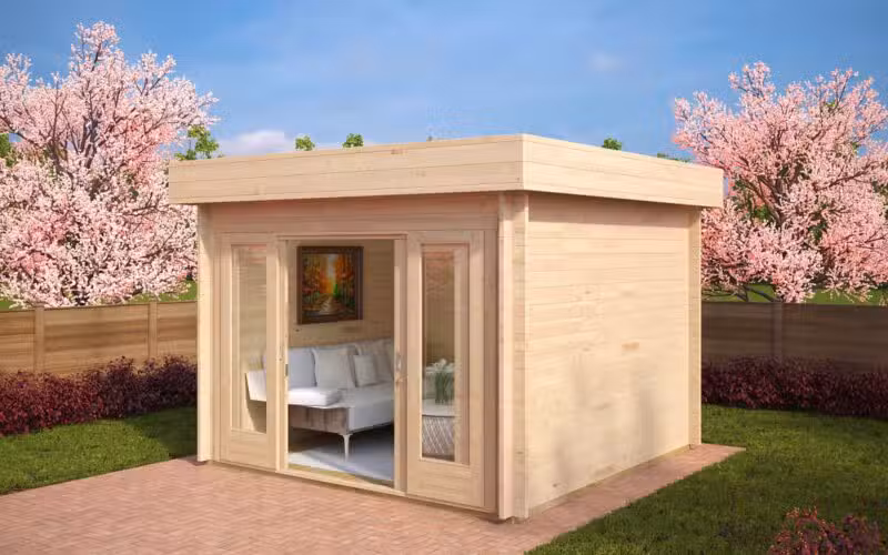 Modernes Gartenhaus mit Schiebetür Lucas E