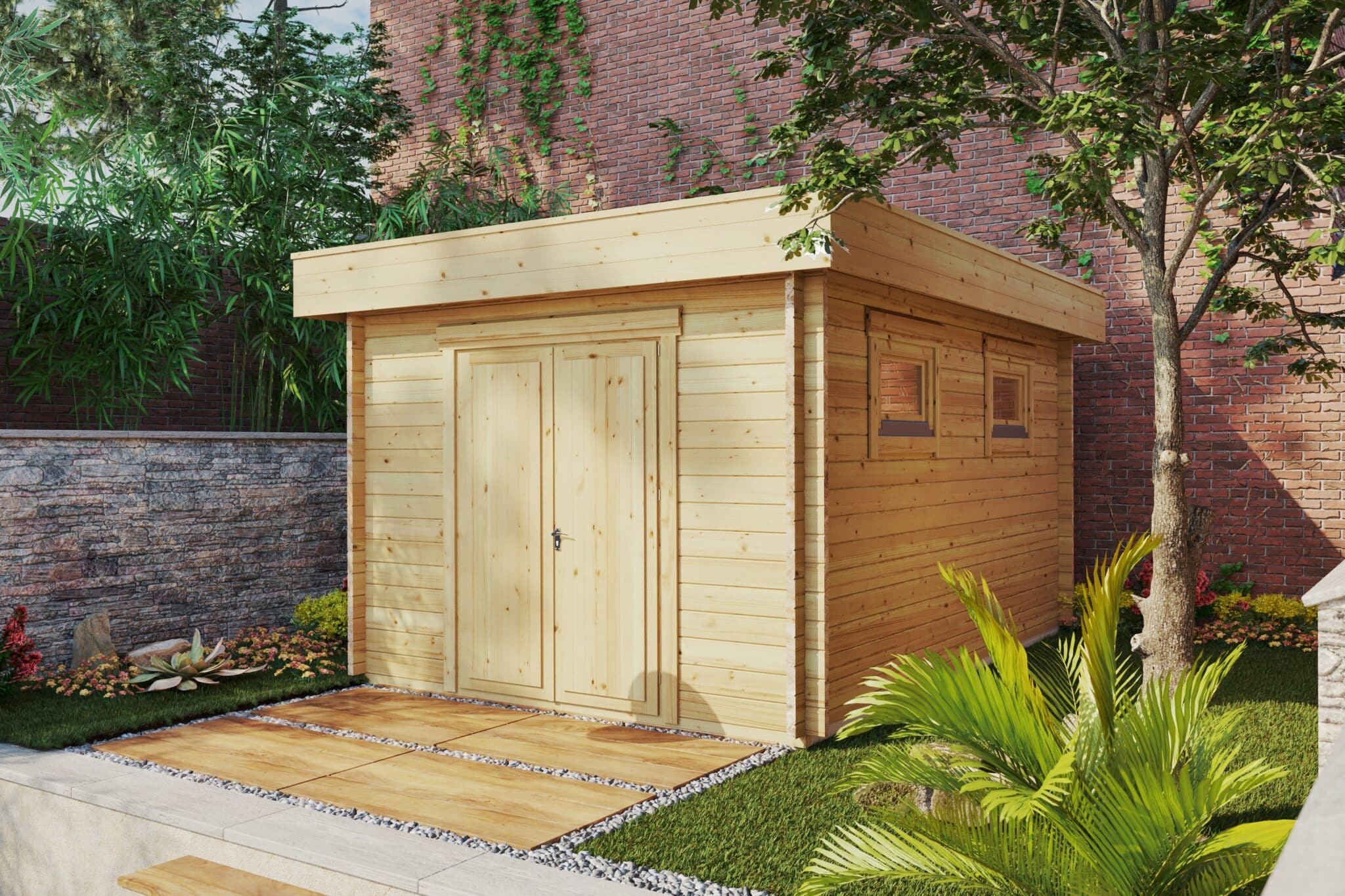 Schuppen aus holz