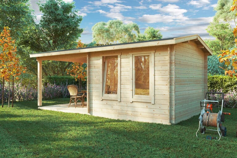 4. Gartenhaus mit Terrasse Nora E 9m²