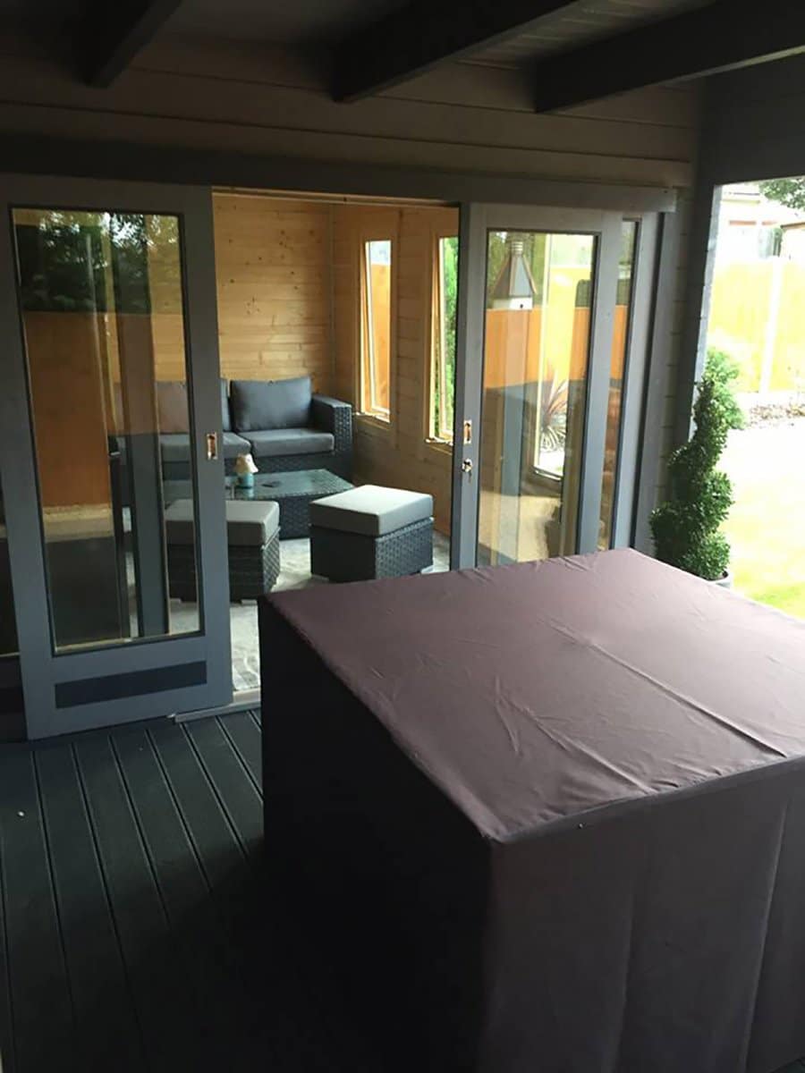 Gartenhaus mit Terrasse Jacob E 12m² / 44mm / 7 x 3 m
