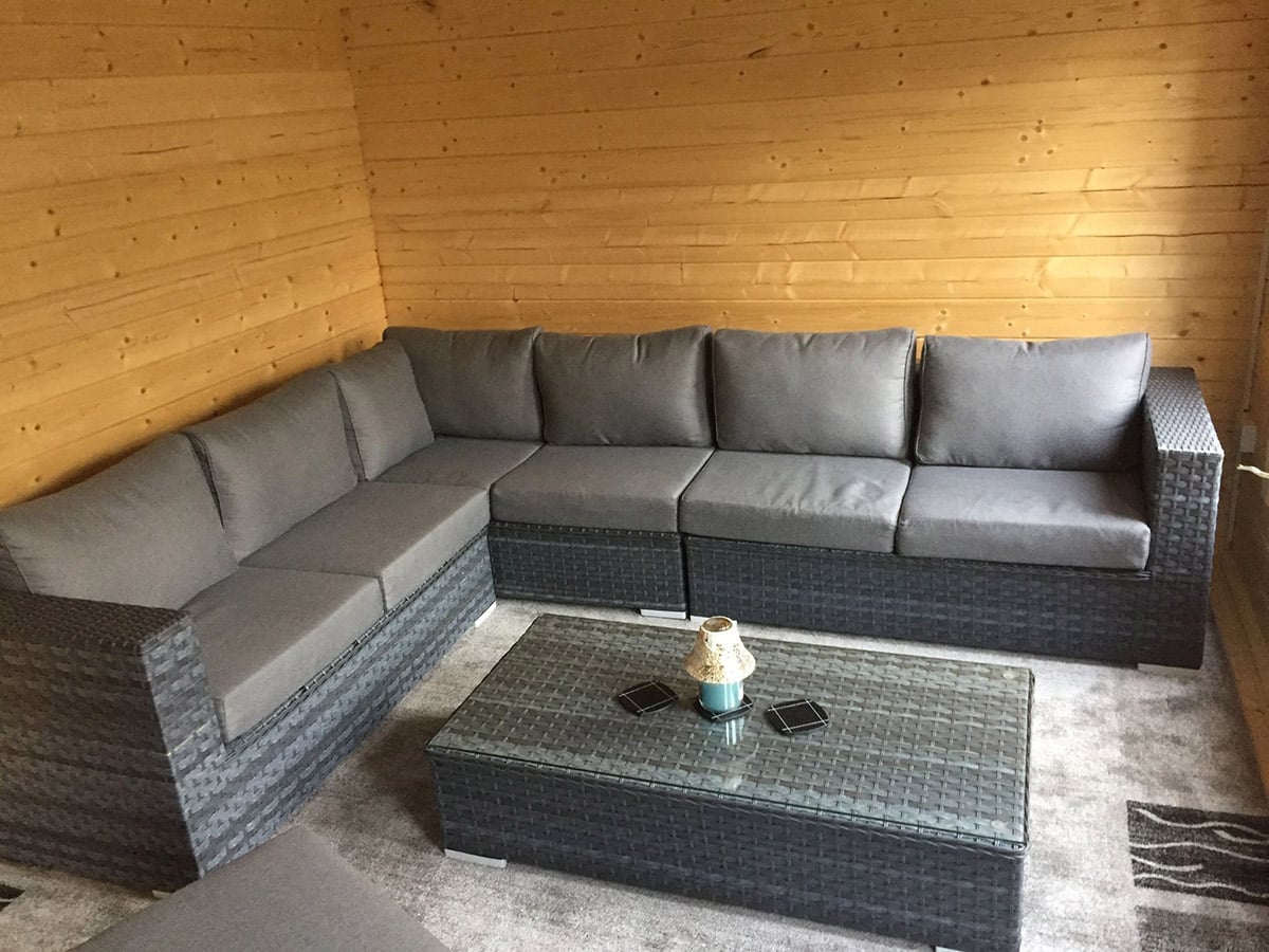 Gartenhaus mit Terrasse Jacob E 12m² / 44mm / 7 x 3 m