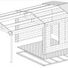 Gartenhaus mit Vordach "Nora E" 3x6m