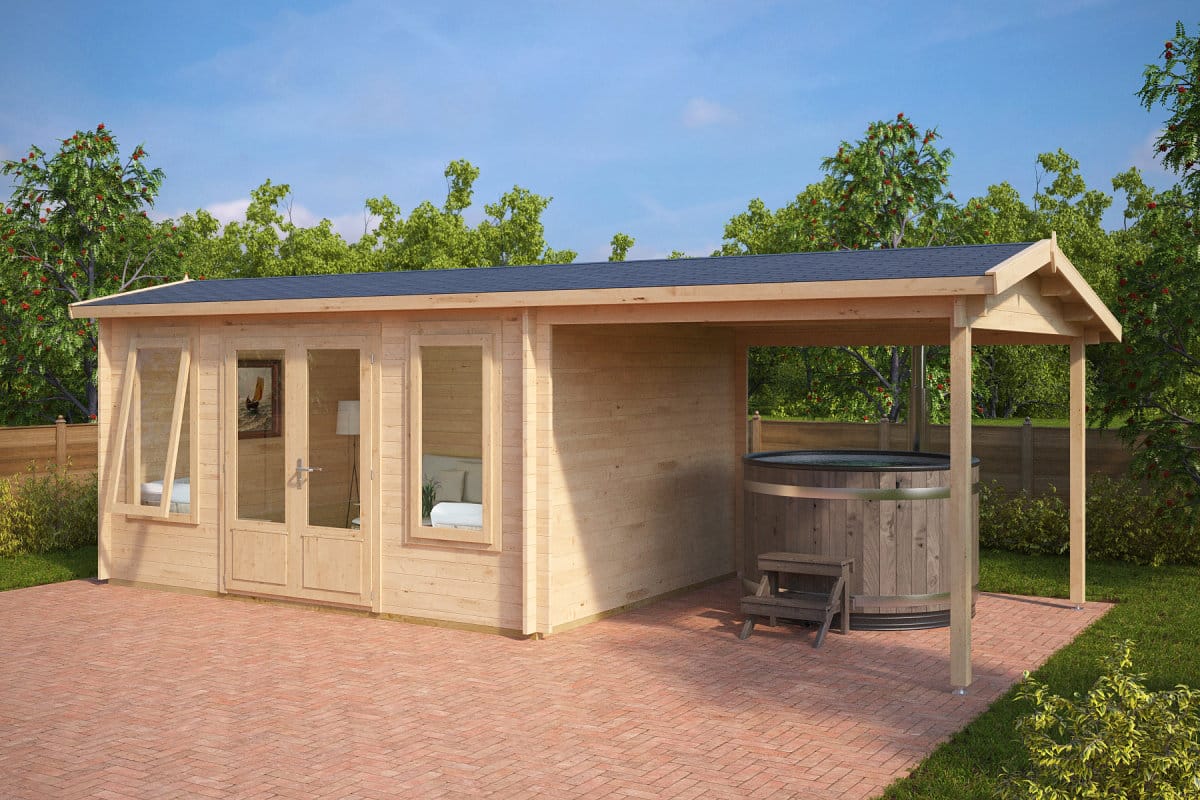 Holzhaus mit Terrassendach Eva D