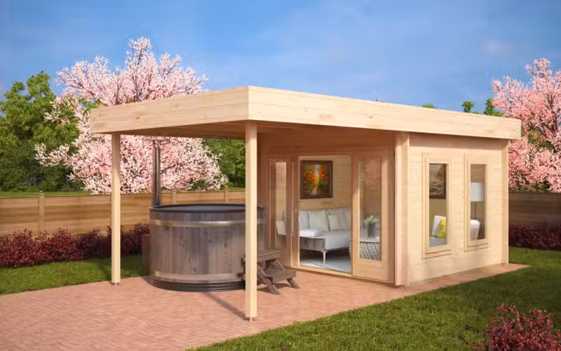 Modernes Gartenhaus mit Terrasse Lucas E