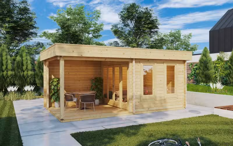 Holz Gartenhaus mit Terrasse