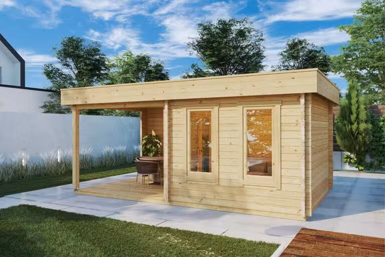 Holz Gartenhaus mit Terrasse