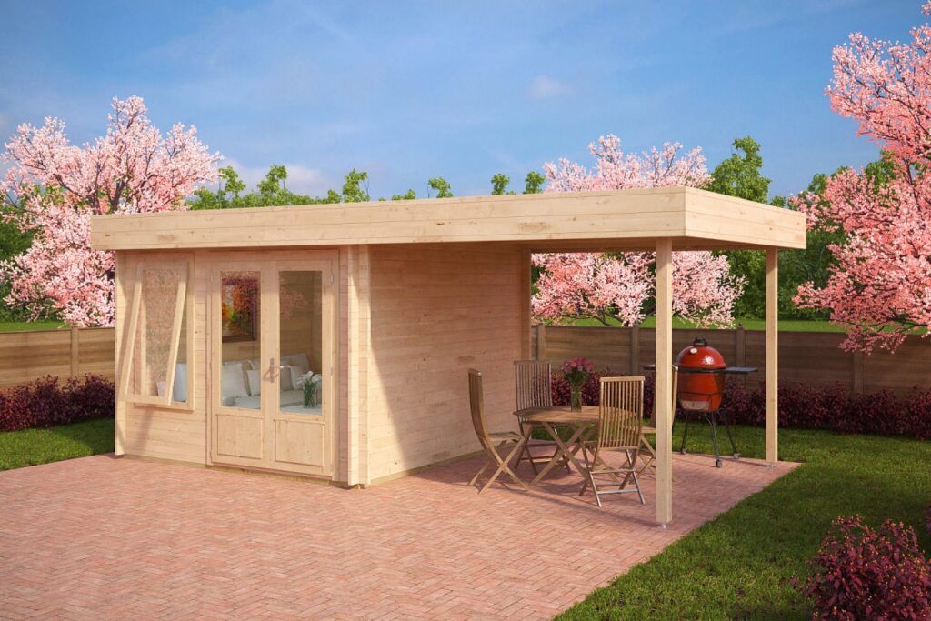 Modernes Gartenhaus mit Terrassendach Lucas D