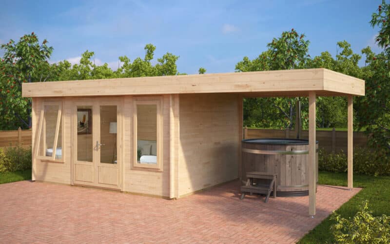 Modernes Holz-Gartenhaus mit Terrasse Jacob D