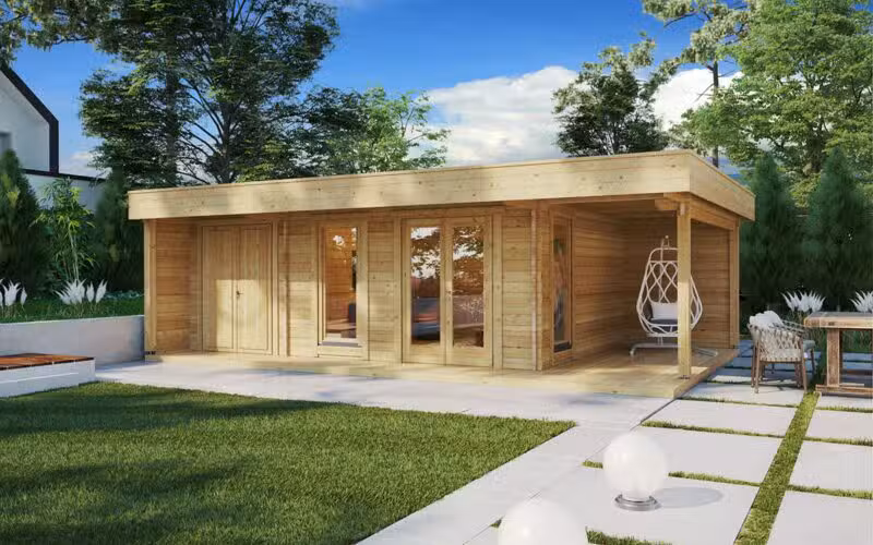 Gartenhaus „Hansa Lounge XXL” 22m2 | 44mm | 5x8m G0163-1