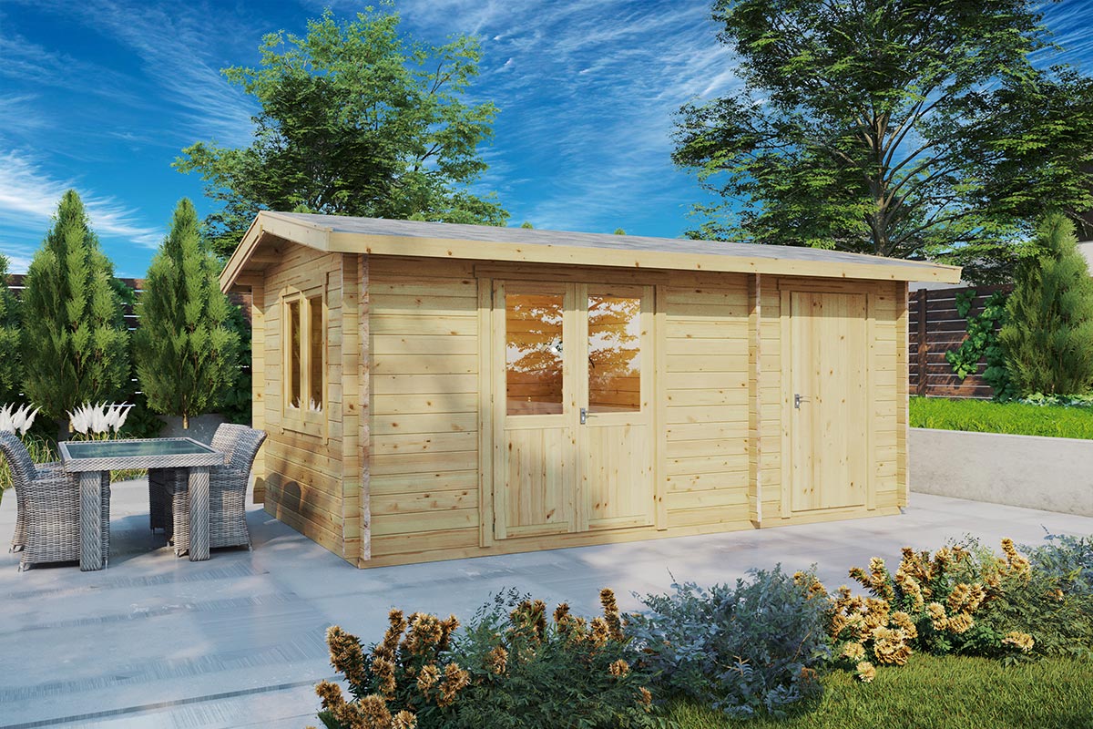 Holz Gartenhaus mit Schuppen