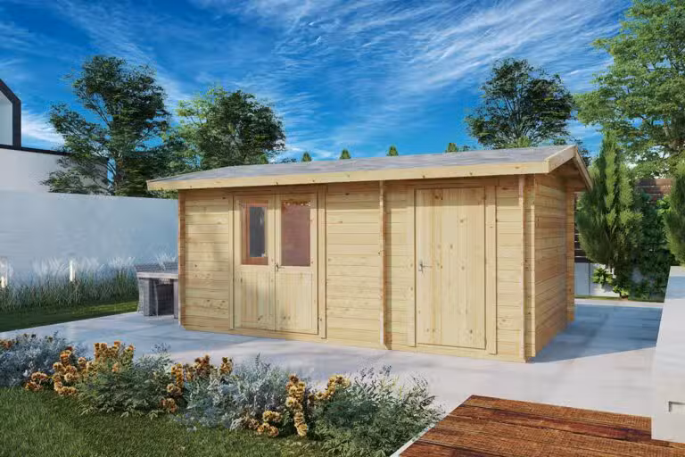 Holz Gartenhaus mit Schuppen