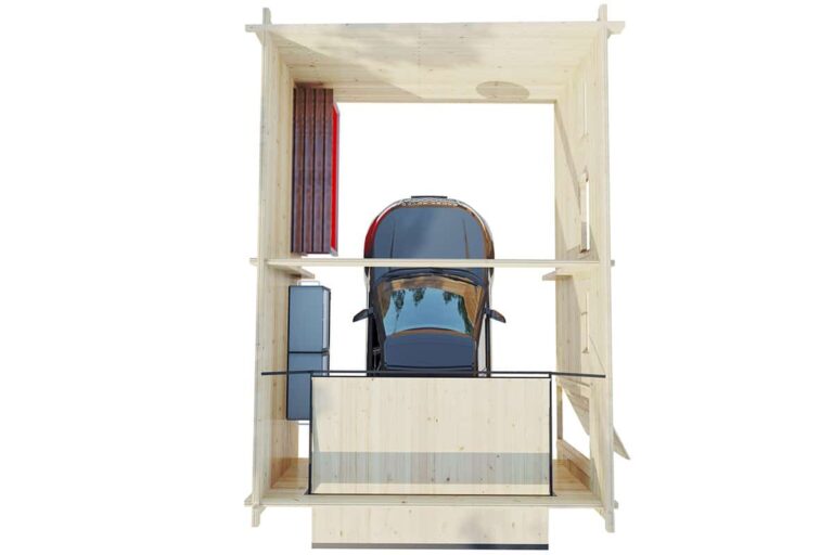 Holzgarage C mit Schwingtor / 70mm / 4 x 5.5m