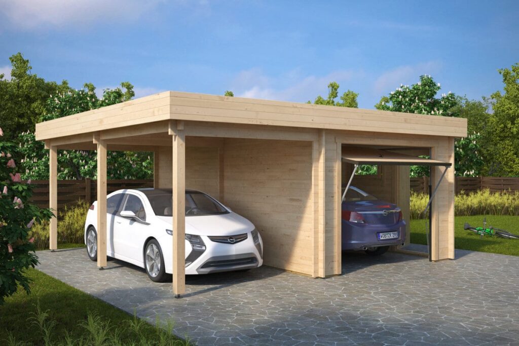 Kombi-Modell mit Carport und Garage Typ H mit Schwingtor