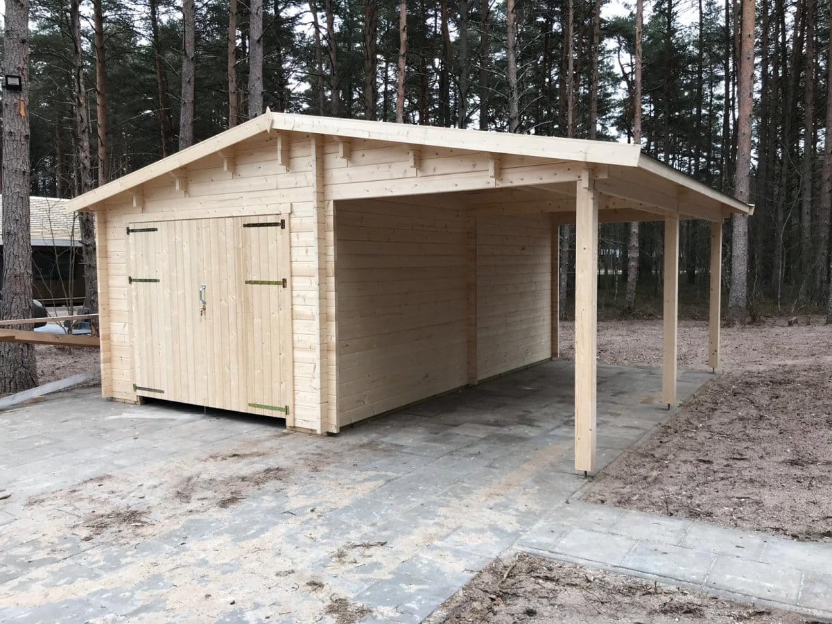 Holzgarage G mit Doppeltüren