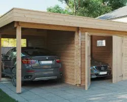 Holzgarage H (Kombi-Modell Garage Mit Carport)