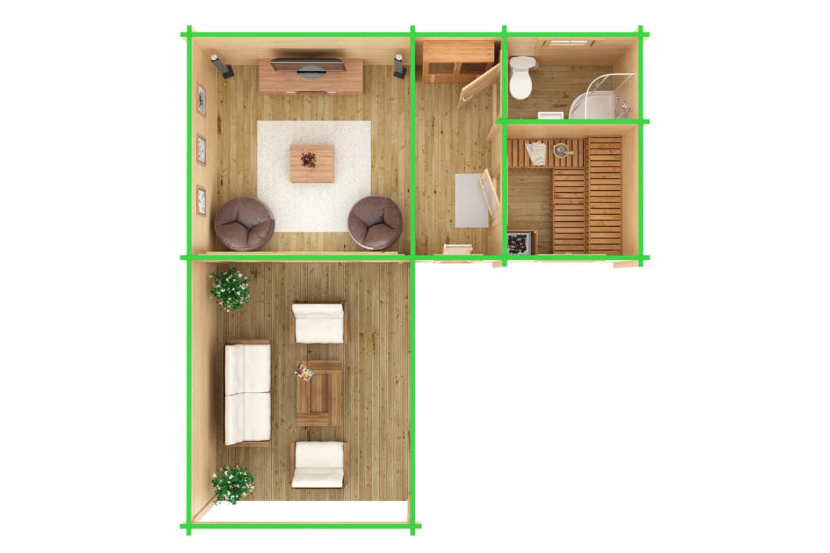 Garten-SPA und Sauna-Holzhaus B