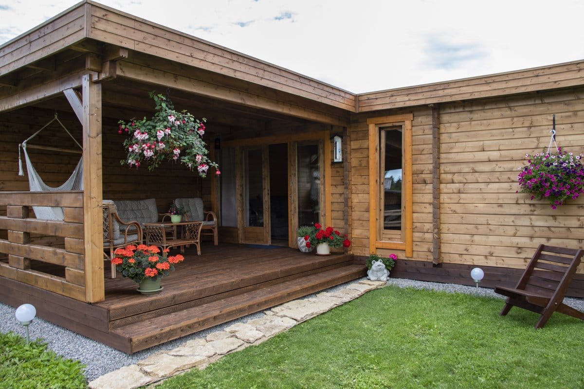 Gartenhaus mit Sauna „Hansa A” 3x7m Hansagarten24