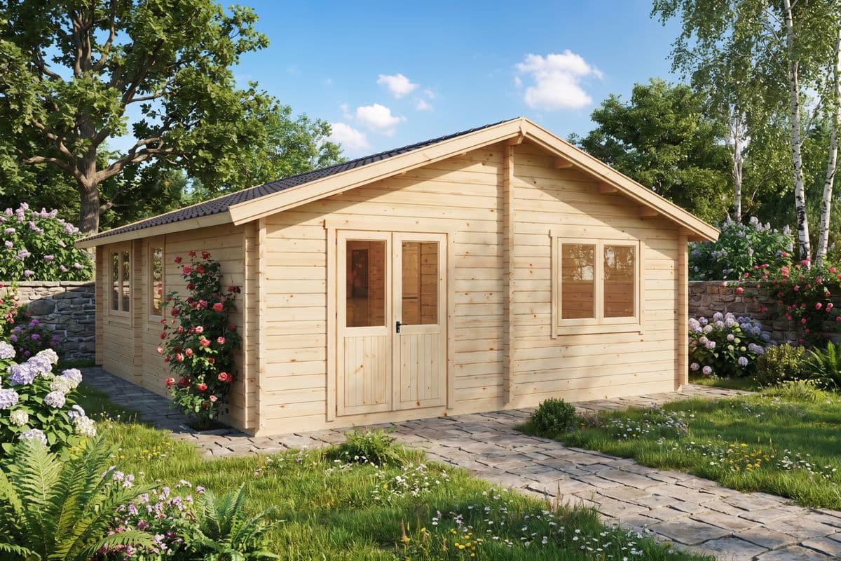Blockhaus mit zwei Schlafzimmern 6x7m