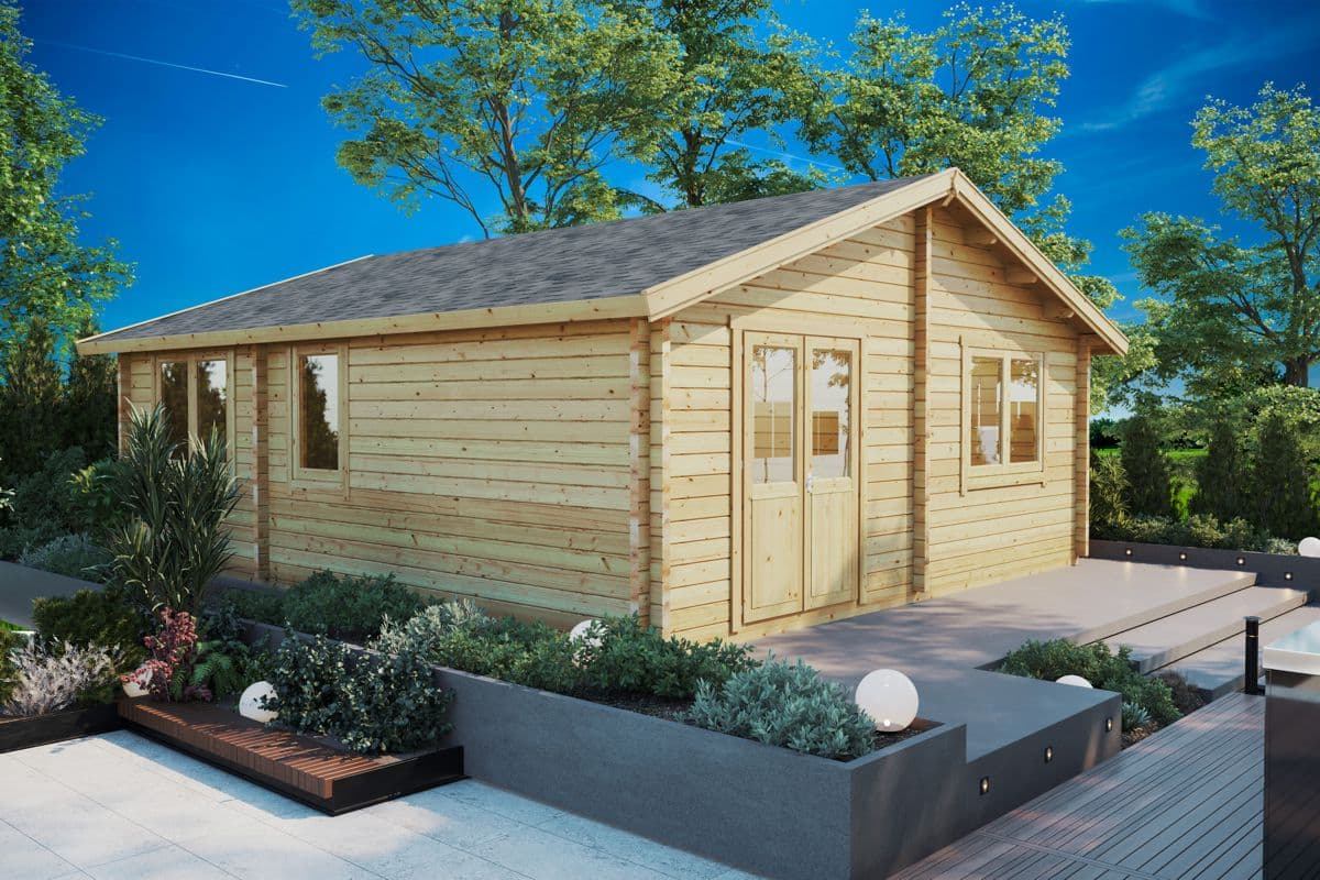 Blockhaus mit zwei Schlafzimmern 6x7m