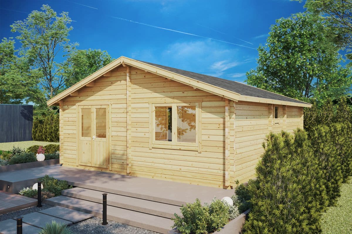 Blockhaus mit zwei Schlafzimmern 6x7m