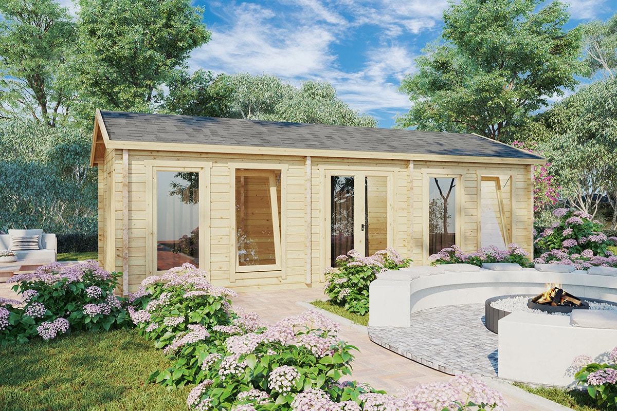 Großes Gartenhaus-Gartenzimmer “Typ C” 8x4m | Geräumiger Garten-Hobbyraum 30m² | Gestalten Sie Ihren eigenes Gartenhaus