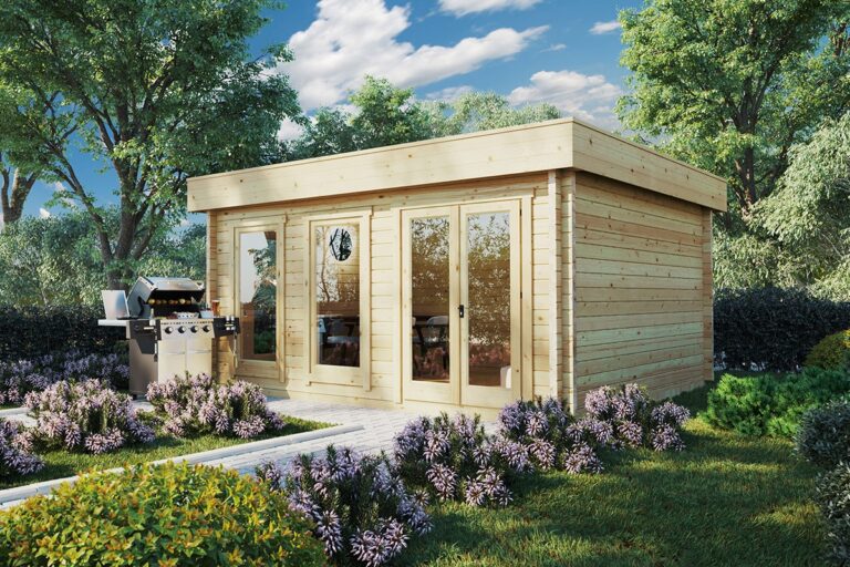 Modernes Holzhaus mit Flachdach Ian D 18m² 58mm 4x5m