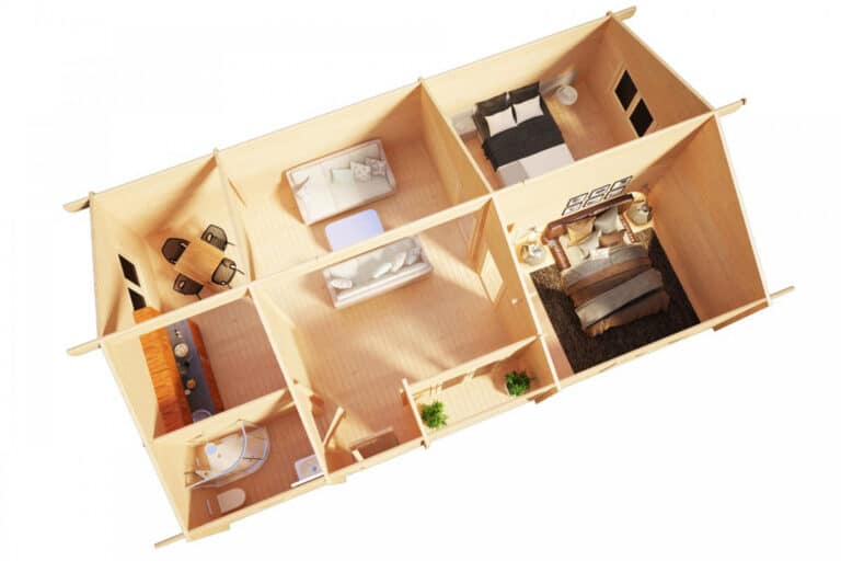 Ferienhaus mit 2 Schlafzimmern „Dune” 67m2 | 70mm | 11x7m G0226-4