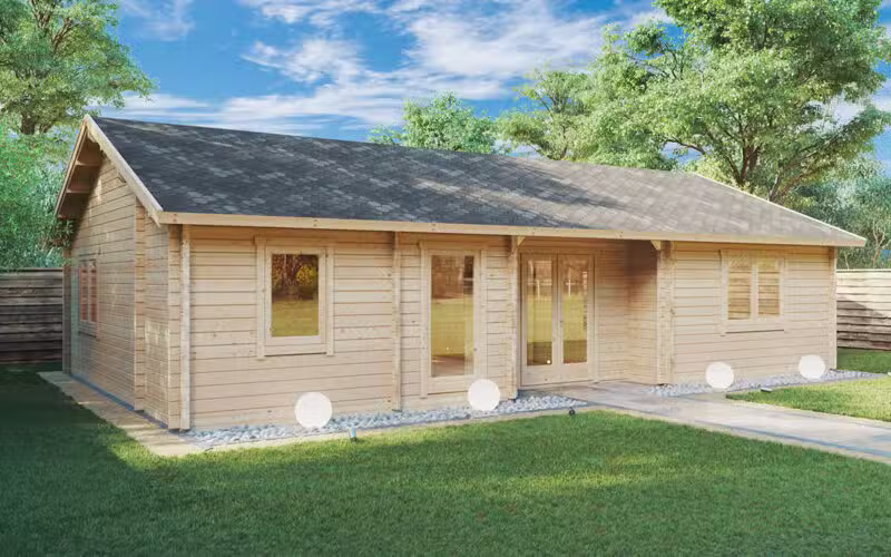 Ferienhaus mit 2 Schlafzimmern „Dune” 67m2 | 70mm | 11x7m G0226-1