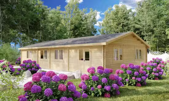 Blockhaus mit 3 Schlafzimmern Hansa Holiday G 100m2 14 x 7m 70mm