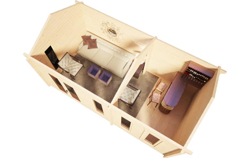 Gartenhaus Linda 16 m2 / 3 x 6 m / 44 mm
