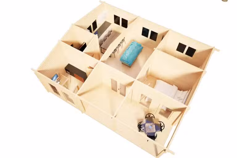 Wochenendhaus mit 3 Schlafzimmern Hansa Holiday D 50 m2 / 70mm