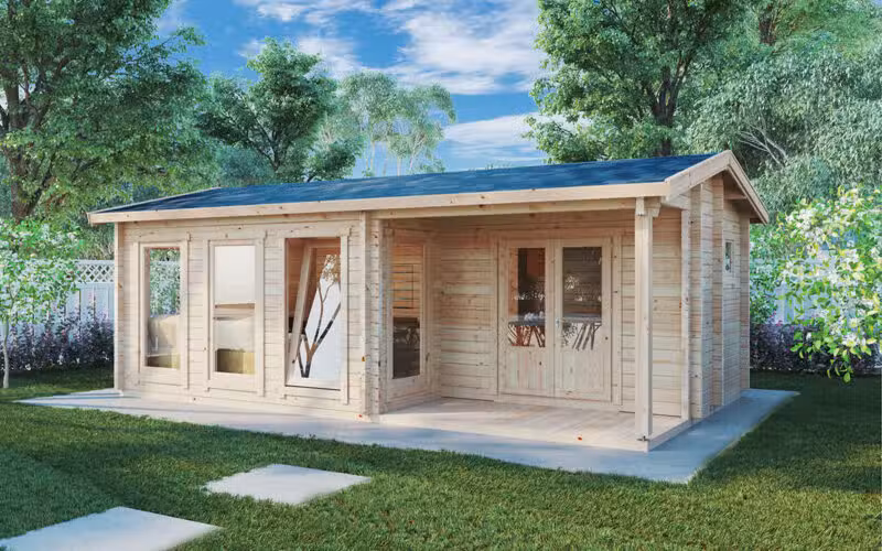 Gartenblockhütte Malaga I 22m2 / 7 x 4 m / 58mm