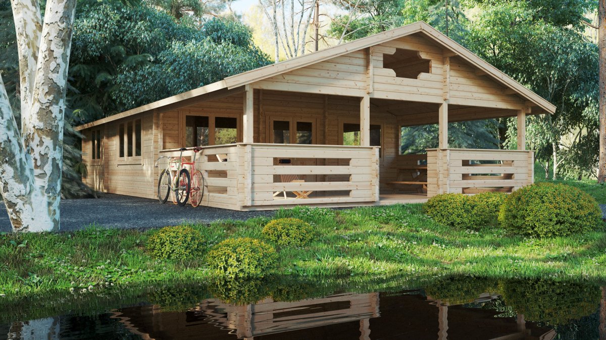 Zwei Schlafzimmer Ferienhaus Holiday F 50m2 / 7 x 12 m / 70mm
