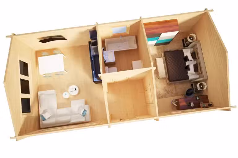 Blockhaus mit 1 Schlafzimmer Hansa Holiday H 40m2